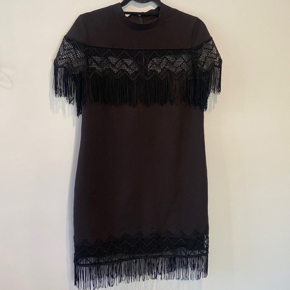 FRINGE DRESS SZ 8 - LAUNDRY BY SHELLI SEGAL - Picture 2 of 5